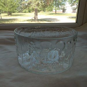 Scandinavian Finland Flora Art Glass Design Clear Glass Desert Bowl